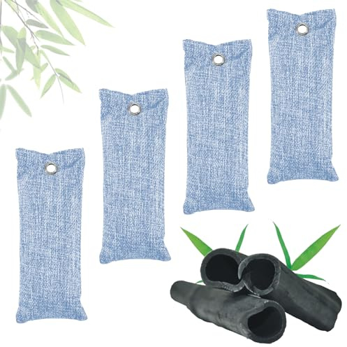 4 Stück 100g Aktivkohle Schuhdeo Beutel gegen Fußgeruch Blau