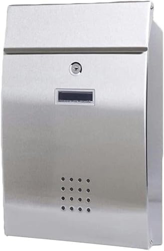 Wall Mailbox Mailbox, Galvanized Metal Wall Maid Medium Wall Mailboxes with Keybox Lock of Exterior Waterproof Pauses (E)