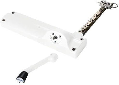 BAUER - Manueller Kettenantrieb Weiß mit Handkurbel.