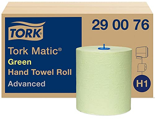 Tork Matic grünes Rollenhandtuch Advanced 290076 - H1 Papierhandtücher für Rollenhandtuchspender, saugfähig und reißfest, 2-lagig, grün - 6 Rollen x 150 m
