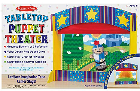 Melissa & Doug Tabletop Puppet Theater - Sturdy Wooden Construction