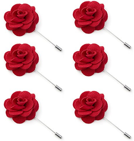 TopTie 6 Broches de Flores Pin de Solapa para Ropa Flores para Vestidos de Fiesta Bodas Traje Banquetes Desfile de Modas Hombre y Mujer Alfileres