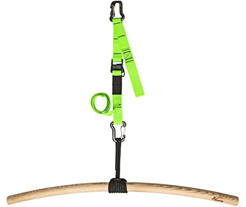 eaglefit - Premium Klimmzugstange aus Holz für Outdoor & Zuhause (wetterfest, 100 cm) Klimmzug Stange ergonomisch gebogen für Decke, Balken, Garten, Baum - Pull-Up Bar verstellbar zum Einhängen (grün)