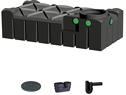 REGENTA Regenwassertank Flachtank Zisterne 1500 Liter KOMPAKT inkl. Grundausstattung