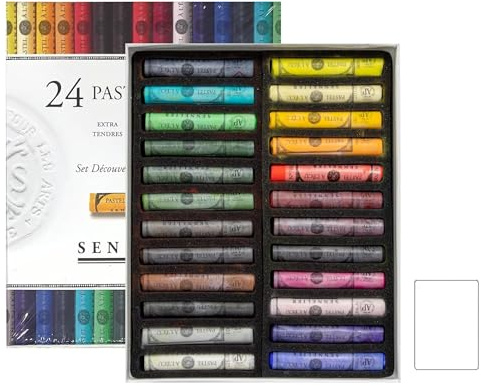 Sennelier Set de 24 Pasteles Tizas Barra .Sennelier Dry Pastel Set 24 Suaves Pastel Extra Fino - Calidad Artística (Importación de Francia) Espacebeauxarts