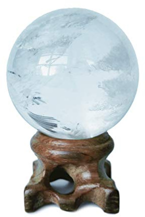 Polar Jade Esferas de Cristal de Cuarzo Rosa, Bolas de Piedra Protectora Raras para decoración, curación, meditación, Feng Shui, Hechas a Mano (Bola de Cuarzo Transparente)