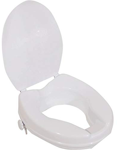 Aidapt Raised Toilet Seat with 2 or 4 Elevation, Sturdy Comfortable Construction, Easy to Fit Lock on System with no Tools Required, (Eligible for VAT Relief)