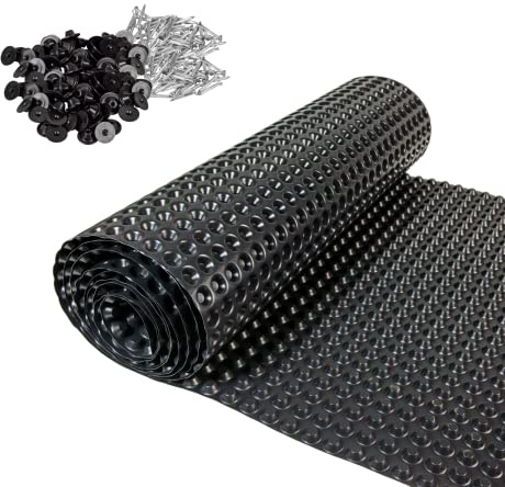 Nub folieset med 100 stycken tätningsnaglar (6,5 x 9 fot galvaniserade monteringsspikar 3,5 x 30 mm med tätningsskiva: 22 mm) – för perfekt fastsättning av dubbade lakan i upphöjd säng