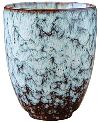 Sin asa o taza de té de porcelana, taza de café, taza de cerámica, taza grande con decoración de espiral, taza de agua para el hogar y la oficina, moderna taza de cerámica para café y té, 250 ml