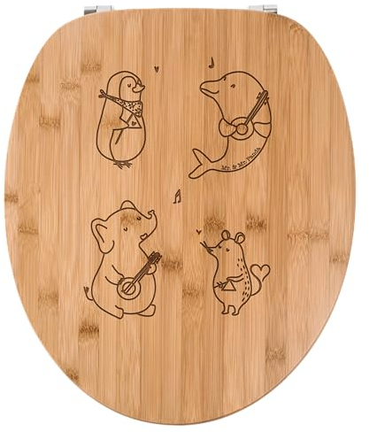 Mr. & Mrs. Panda WC Sitz Big Band - Geschenk, Toilette, Gute Laune, WC-Sitz, Triangel, Musik, Klobrille, Tiere, Klodeckel, lustige Sprüche,