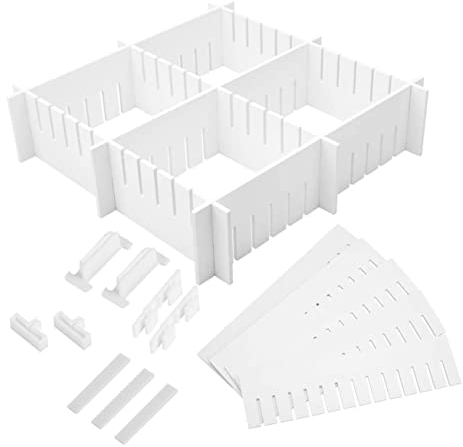 Cabilock 34 Stk Schubladenteiler Aus Kunststoff Schubladenteiler Tief Socken Organizer Ordnungssystem Schublade Abtrenner Box Schubfachteiler Gitter Schubladenteiler Liner Unterwäsche Weiß