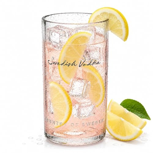 GoGiftid Upcycled Glasses – 500ml Handmade Recycled Tumblers Created Using Absolut Vodka Bottle | Eco-Friendly Barware for Vodka, Cocktails, Iced Drinks | Unique Gift (Pack of 1)