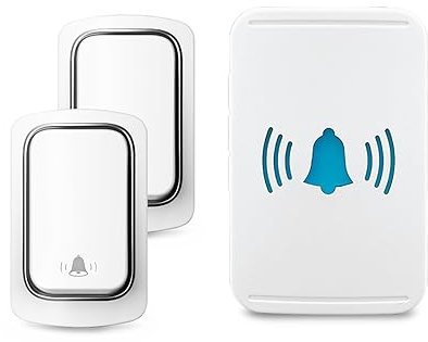 ThikK Tuya WiFi Wireless Doorbell No battery required waterproof Outdoor wireless doorbell Smart life app setting Smart Door bell(2x1button 1receiver,U/K)