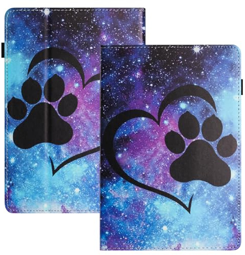 LSPCASA Protettiva Case Per 10 Pollici Tablet PU+TPU Materiale Custodia Tablet 10 Pollici Con Slot Per Carte Cover Tablet 10 Pollici Universale Zampa di gatto cuore