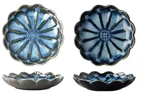 Soulnioi Lot de 2 plateaux à bijoux en céramique, plateau à bijoux en porcelaine, assiette décorative pour bague, collier, bracelet, montre