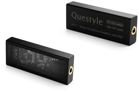 Questyle M12i HiFi Headphone Amp [MFi Certified] Portable USB DAC Lossless Mini Amp Supports PCM 768kHz/DSD512 3.5mm Outputs High Res for Smartphones/PC/Laptops