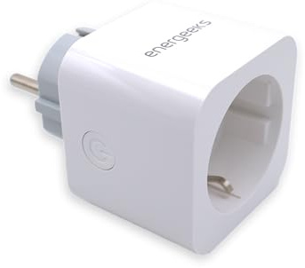 Energeeks - Enchufe WiFi Inteligente - Medidor de Consumo Integrado - Tipo Schuko - 2,4 Ghz - 16A/3680W - 240V/60Hz - Control por App Móvil - Comandos de Voz - Compatible con Alexa y Google