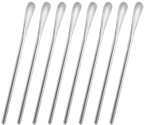 Luvtree 8 Pcs 6.2inch/15.8cm Stainless Steel Coffee Stirrer, Reusable Cocktail and Iced Tea Spoon