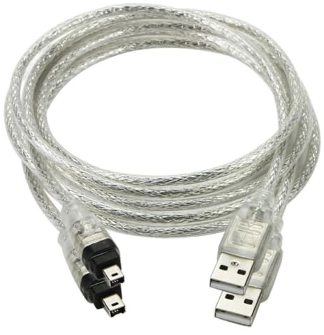 chenyang Lot de 2 câbles Firewire vers USB 2.0 vers Firewire IEEE 1394 4 broches 1,0 m uniquement pour DCR-TRV75E DV