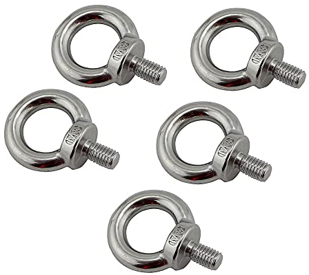 BWUHDKS Dehnschraubenbolzen, selbstschneidende Schrauben, Ankerbolzenhaken, Hebering-Ringschraube aus Edelstahl 304 M5 M6 M8 M10 M12, Hochleistungs-Ringschraube mit Gewinde(Size:M8)