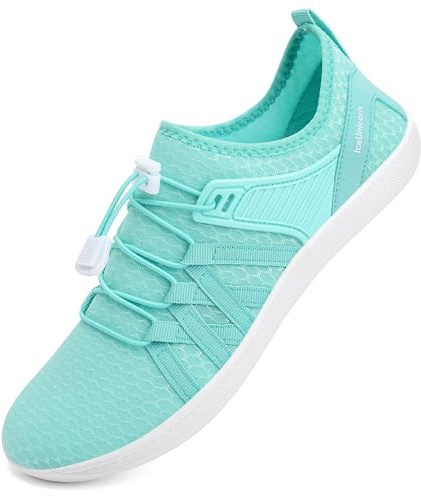 IceUnicorn Wasserschuhe Damen Badeschuhe Schwimmschuhe Strandschuhe Unisex Herren Bequem Modisch Bunt(WelleTürkis,40EU)