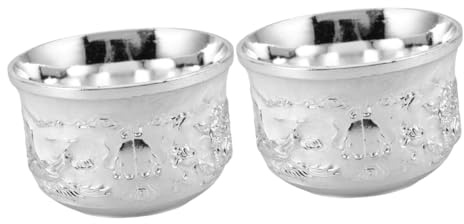 PRETYZOOM 2 Pz bicchiere di vino coppa set da vino Home decor stoviglie antiche bere tazza stoviglie in tazza da tè in stile cinese tazza da tè retrò tazza da tè cinese Lega di zinco