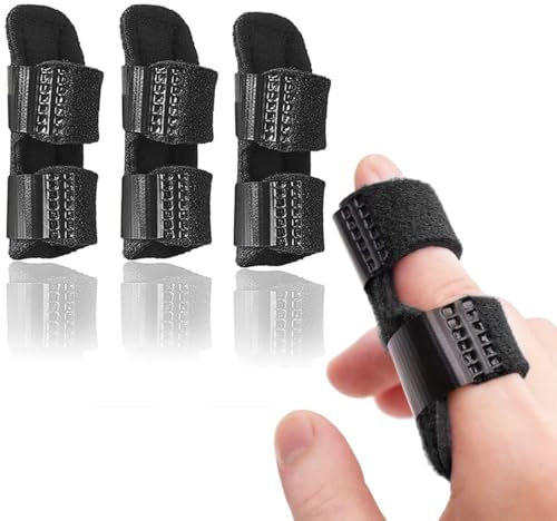 BDEPSTR 3 Ajustables Protector Dedos Mano con Banda de Aluminio Incorporada, Ferula Pulgar, para Dedos Rotos, Tensos, Artritis, Tendinitis