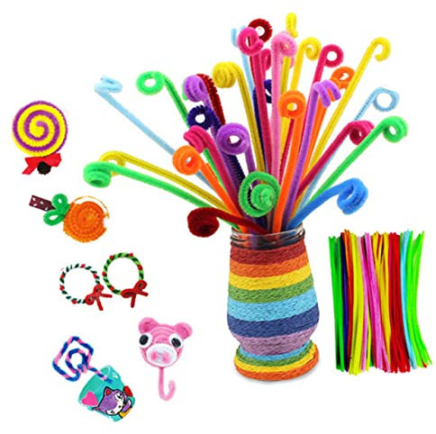 Vaguelly 200stücke Bunte Chenille-stiele Für Junge Mädchen Handgemachte Diy Bastelmaterialien Verformbare Plüschstäbe Farben Für Kreatives Spielzeug Und Kunstprojekte
