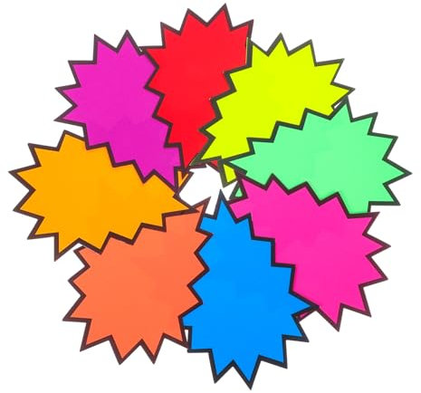 ERINGOGO 80stücke Fluoreszierende Geplatzte Papieretiketten Für Einzelhandels-preisschilder Leere Verkaufsschilder Für Supermärkte Preiskartenschilder Für Flohmärkte Und Ladenaktionen