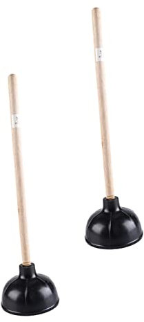 SEWACC 2pièces Ventouse Pour Toilette Caoutchouc Avec Manche Outil De Nettoyage De Salle De Bain Lot De Noir