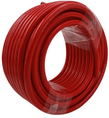 Manguera de aire de oxígeno y acetileno de goma trenzada, tubo de soldadura de Gas Industrial de alta presión de soplado, 1/3/5 metros, 8mm x 14mm, 60 Bar para Aire comprimido Nitrógeno(Red,3Meters)