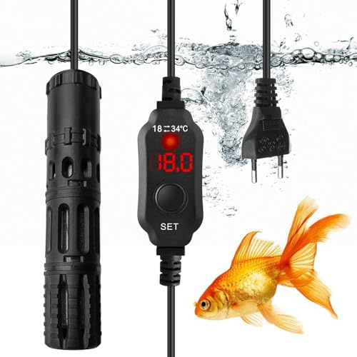 Aquarium Heizung, Tauchfähiger Betta Aquarium Heizstab, Mini Aquariumheizung, 25w Tauchbare Aquariumheizer, Einstellbare Temperatur Mit Led Digitalanzeige, Überhitzungsschutz Für 8-25l Tieraquarien