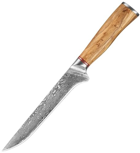 Set di coltelli da cucina in acciaio di Damasco a 67 strati,coltello multiuso for uso domestico,chef professionale, utensili da cucina(6inch Boning Knife)