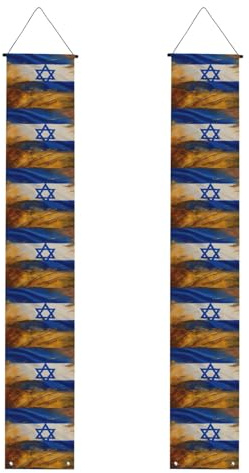 Bandera israelí impresa para todo tipo de celebraciones, reuniones, porche, pancarta reutilizable con cuerdas para colgar