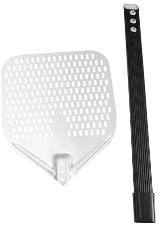 UTHCLO Pelle à Pizza Carrée Perforée avec Manche Long de Spatule de Transfert Légère pour Cuisson Facile et Levage