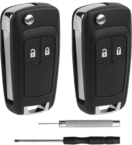 2 Stück 2 Tasten Schlüssel Gehäuse der Fernbedienung für Opel Chevrolet | ABS resistente, für Opel Astra Movano Meriva Karl Insignia Cruze Aveo Orlando Chevrolet, Incluye herramientas, Fácil montaje