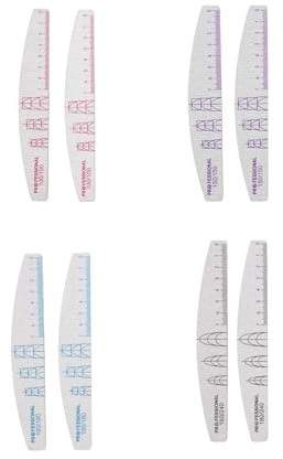 Lot de 8 limes à ongles professionnelles - Grain 100/150/180/240 - 17,8 cm - Pour manucure et pédicure