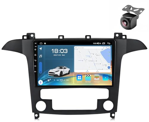 Android 15 Autoradio per Ford S Max S-MAX 2007 2008 2009 2010 2011-2015 Tablet Pollici 9 Schermo MP5 Lettore Multimediale Receiver GPS Navigazione con 2K Carplay Android Auto (Y3 8Core 2+32G)
