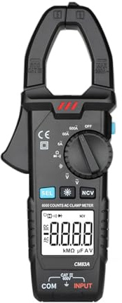 ERYUE Digital Klämmätare Högpresterande 600A AC Ström 600V AC/DC Spänningsmultimeter för Elektromekaniskt Underhåll ABS Svart (1)