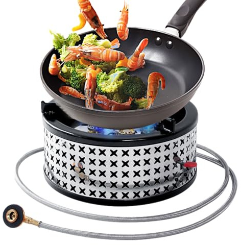 Gasspis 15800W Bärbar Gasbrännare för Camping | Bärbar Spisbrännare Till Resor för Utomhustillagning Vandring Friluftsliv Picknick Grillning och Äventyr