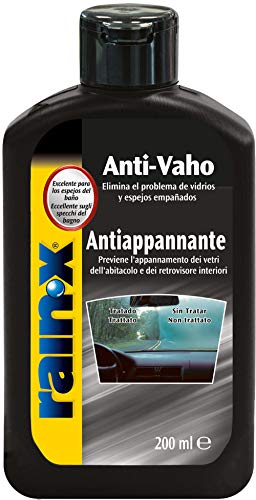 Rain-X Tratamiento Antivaho Coche, Parabrisas coche Interior, Ventanillas, Vaho Espejos y Cristales Baño 200ml