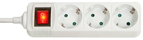 LINDY 73101 Steckdosenleiste mit Schalter Schuko 3-Fach, weiß