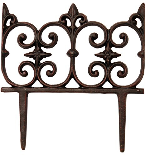 Beetzaun Antik-Schwarz-Braun Beeteinfassung Beetbegrenzung Guss Rankhilfe