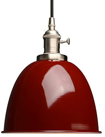 Phansthy Pendelleuchten Hängelampe Esstisch Vintage Rot Industrial Metall Lampenschirm Hängeleuchten, Küchenlampen Hängend Vintage, Hängelampe Esstisch, Pendellampe im Landstil (Rot)