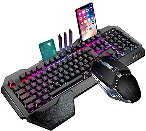 ARCH Tastiera Meccanica Mouse Auricolare Kit con Resto di Polso, Regolare La Staffa, Gaming Mouse & Gaming Cuffie for Il Computer Portatile PC Games (Color : B)