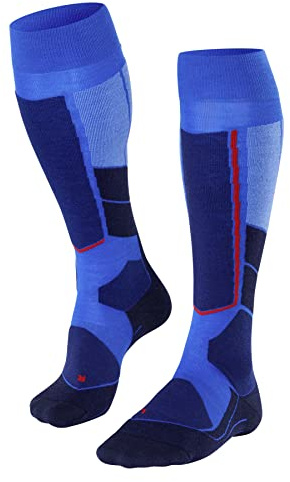 FALKE Men's ST4 Wool Ski Socks, Merino, Knee High, Ultra Light Cushion, Breathable Quick Dry, Winter Athletic Sock, Blue (Olympic 6940), 9-10, 1 Pair