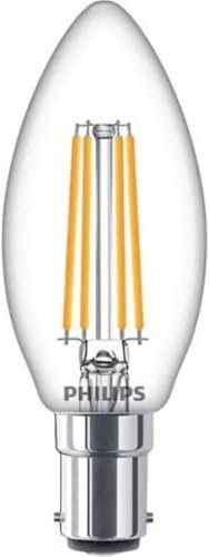 Philips LED Premium Classic B35 Candle Clear Light Bulb [B15 Small Bayonet Cap] 40W, Warm White 2700K, Non Dimmable