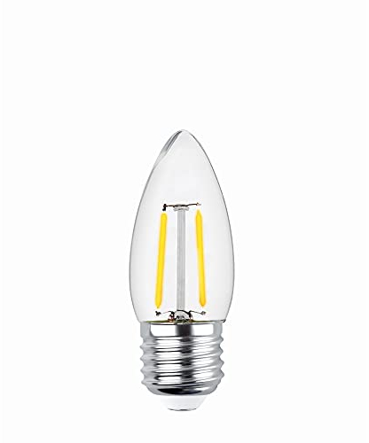 Foreverlight E27 2W LED Filament Kerze Lampe Vintage Glühbirne 250 LM Warmweiß 2700K C35 Klar 3x Stück