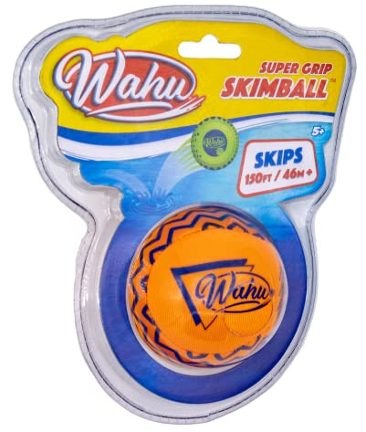 WAHU Super Grip Skimball Orange - 100% Waterproof Ball Can Skip Over 150 Feet Across The Water