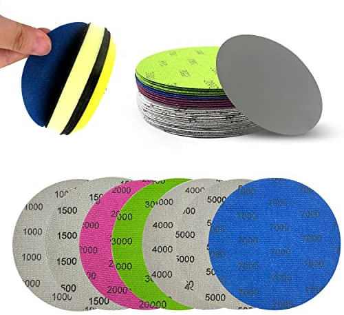 26 Stück Schleifpapier 1000/1500/2000/3000/4000/5000/7000 Kreisschleifpapier für Holzmöbel und Autopolitur